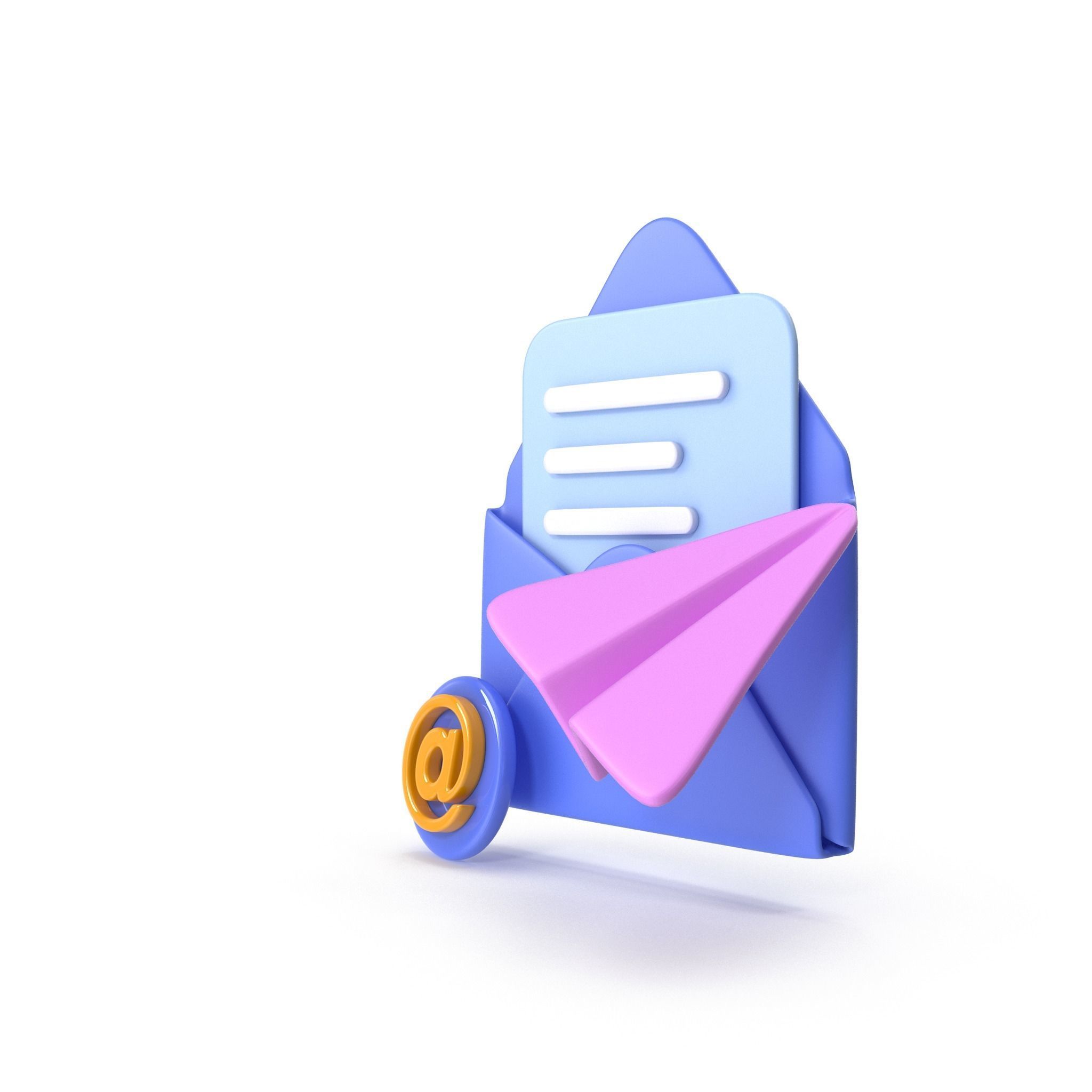 Mail Message Cartoon Low-poly 3D model_14