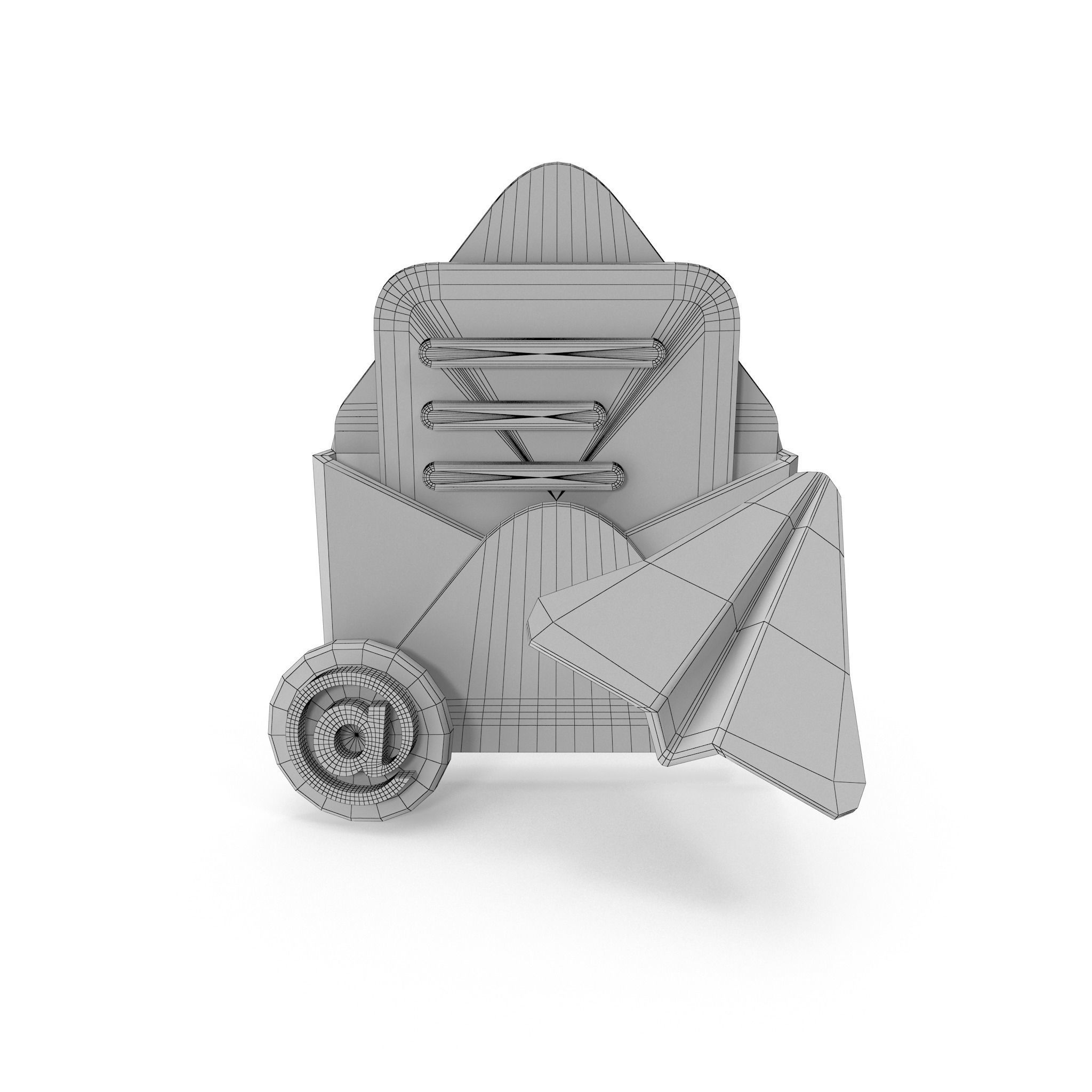 Mail Message Cartoon Low-poly 3D model_29