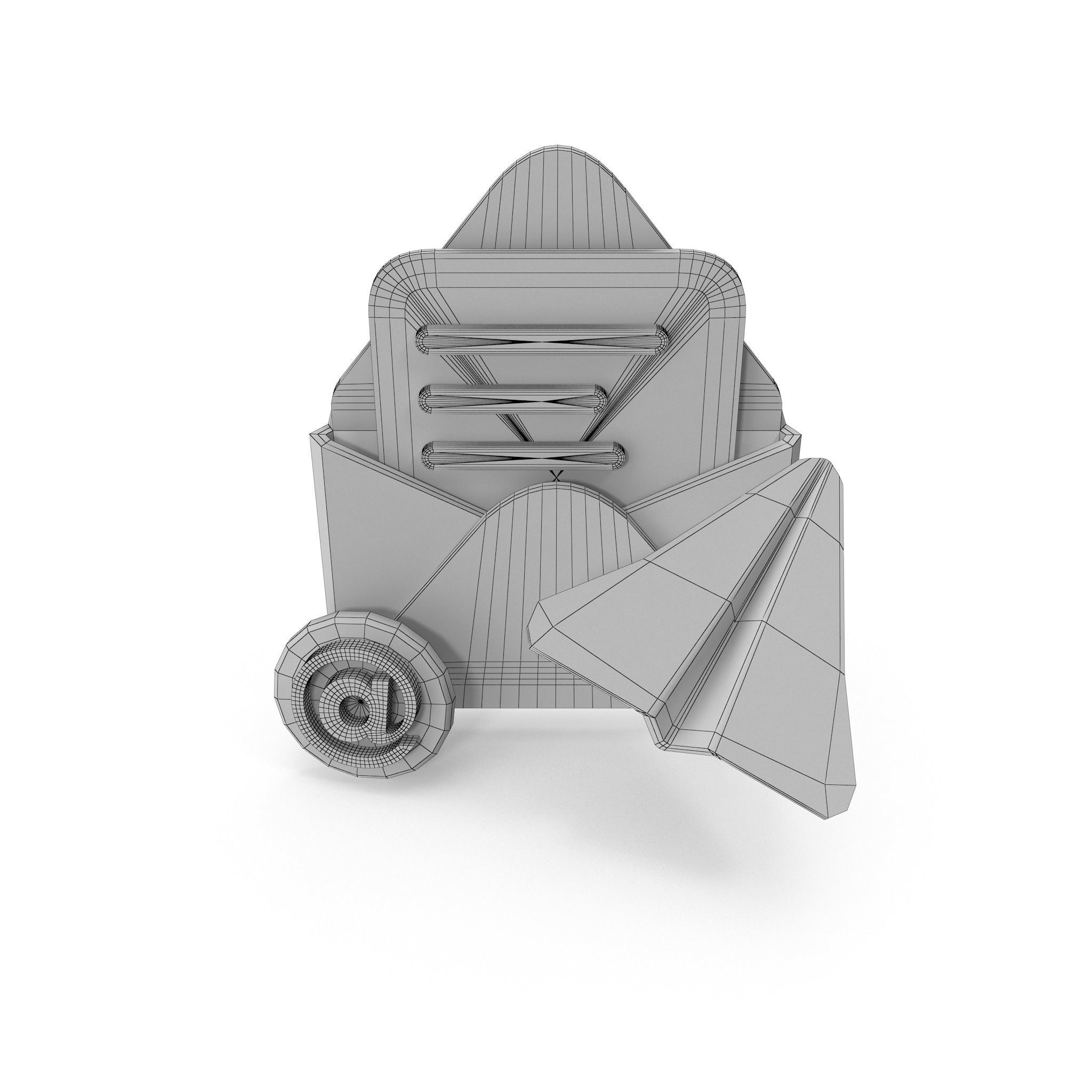 Mail Message Cartoon Low-poly 3D model_26