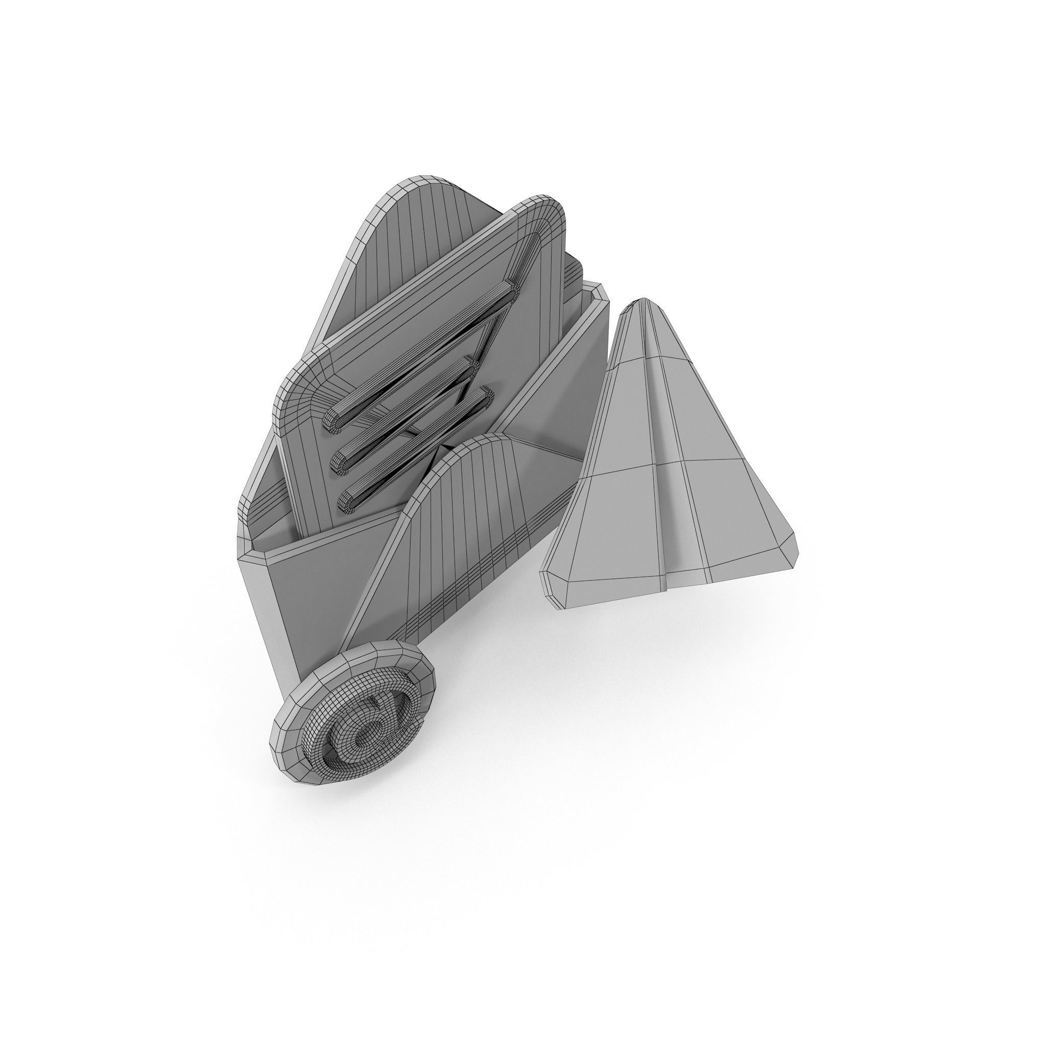 Mail Message Cartoon Low-poly 3D model_23