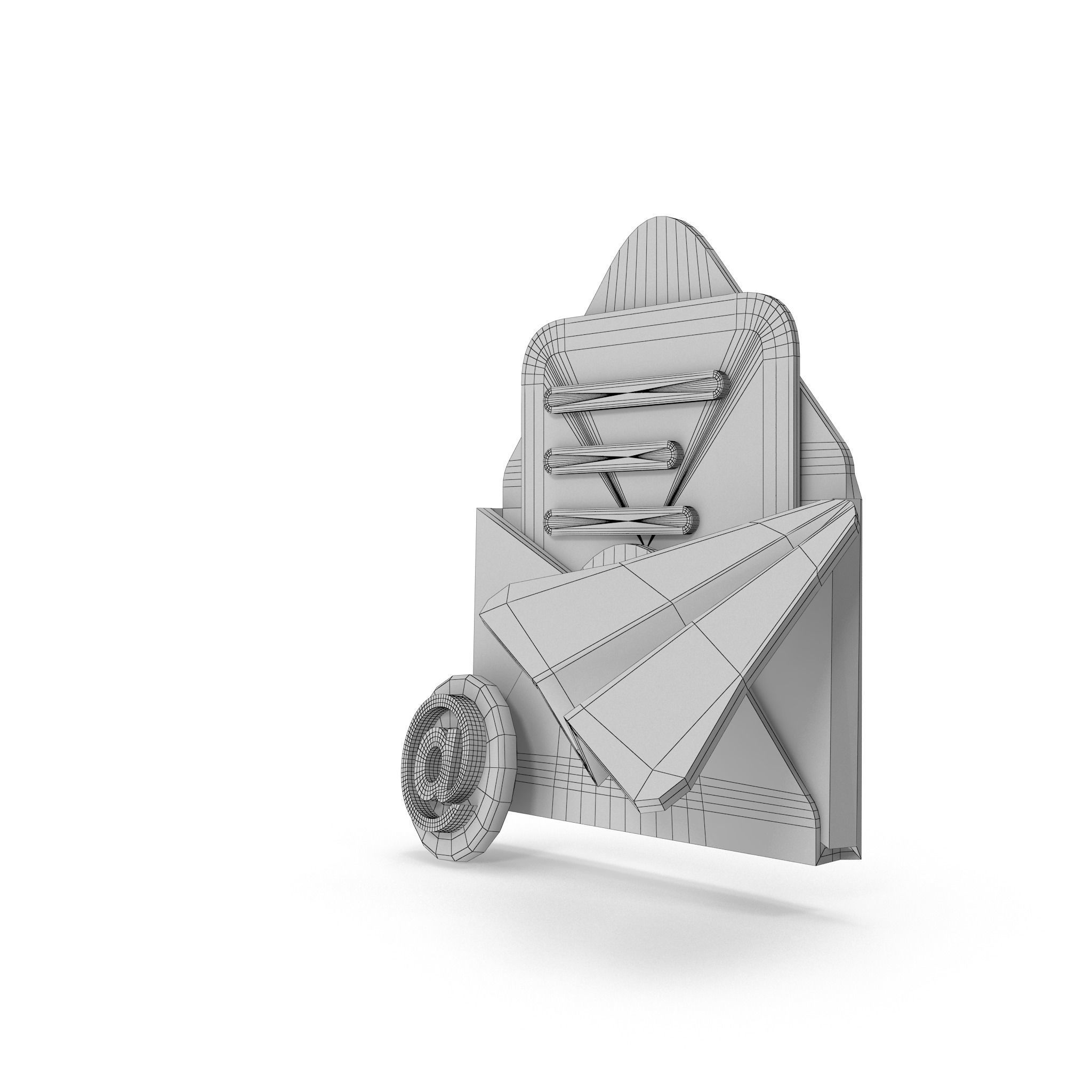 Mail Message Cartoon Low-poly 3D model_35
