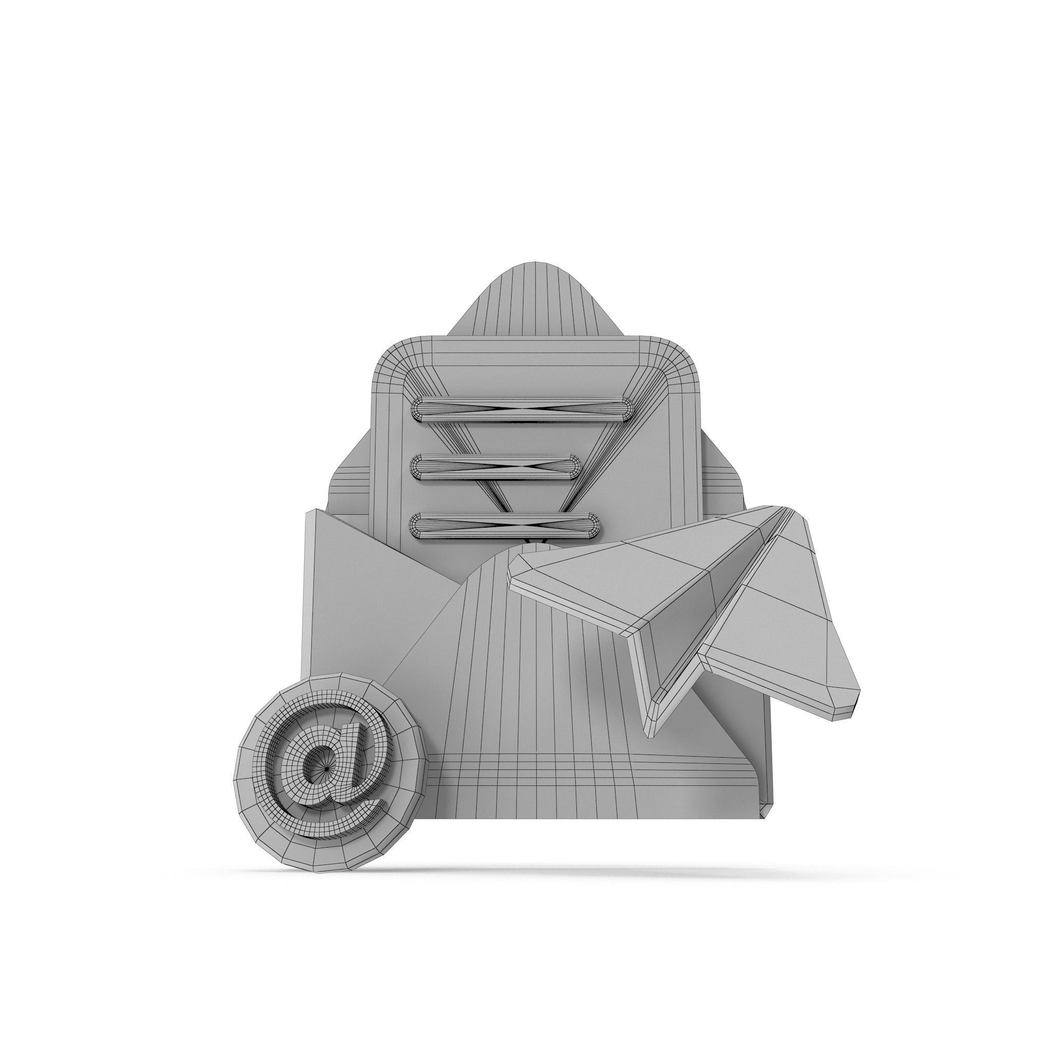 Mail Message Cartoon Low-poly 3D model_37