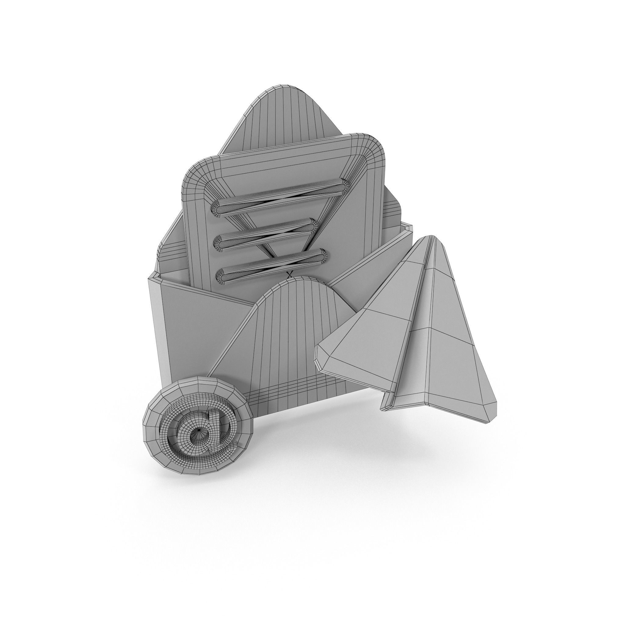 Mail Message Cartoon Low-poly 3D model_28