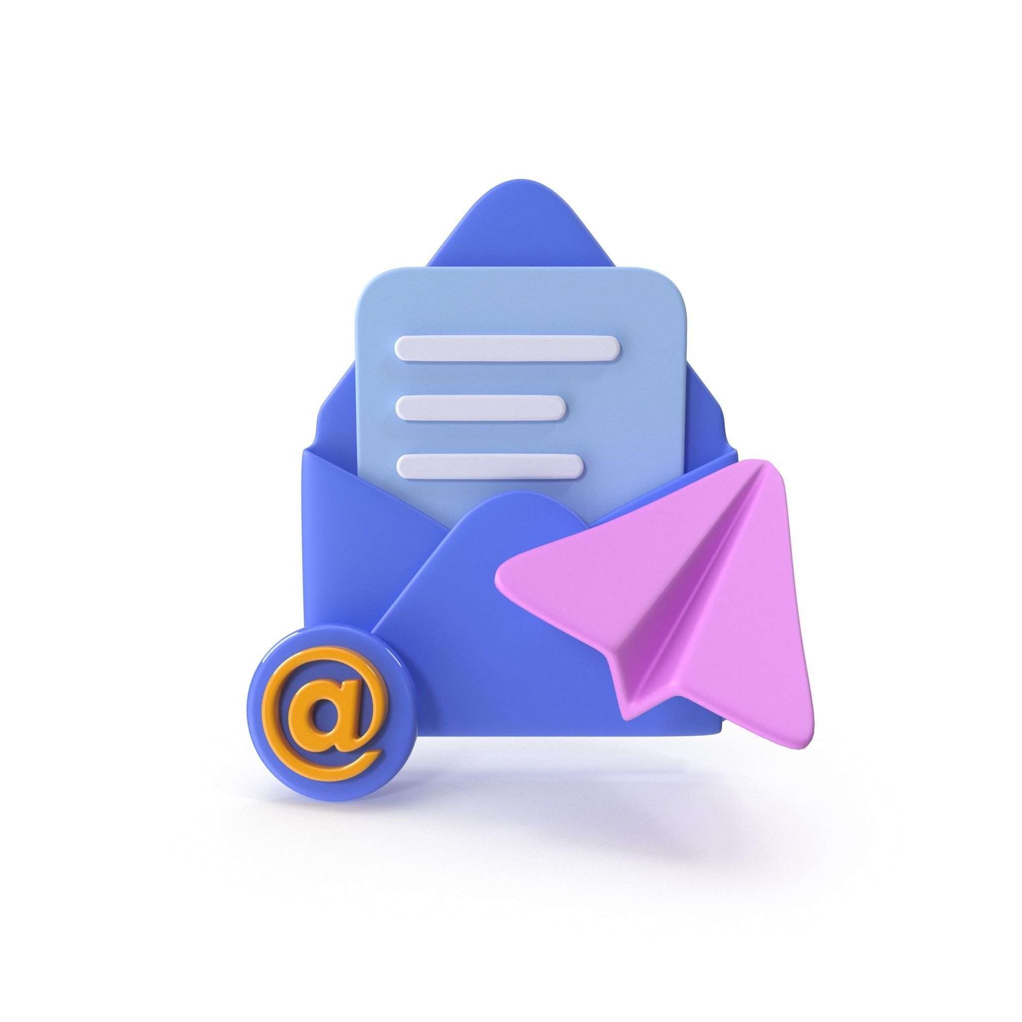 Mail Message Cartoon Low-poly 3D model_12