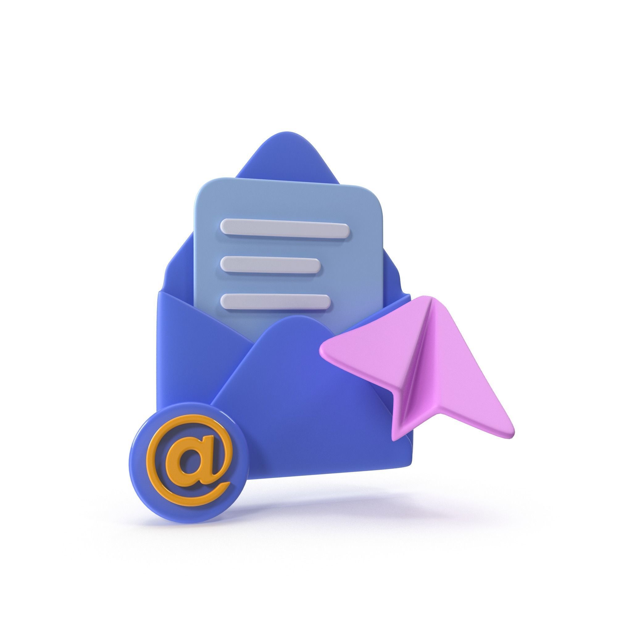 Mail Message Cartoon Low-poly 3D model_15