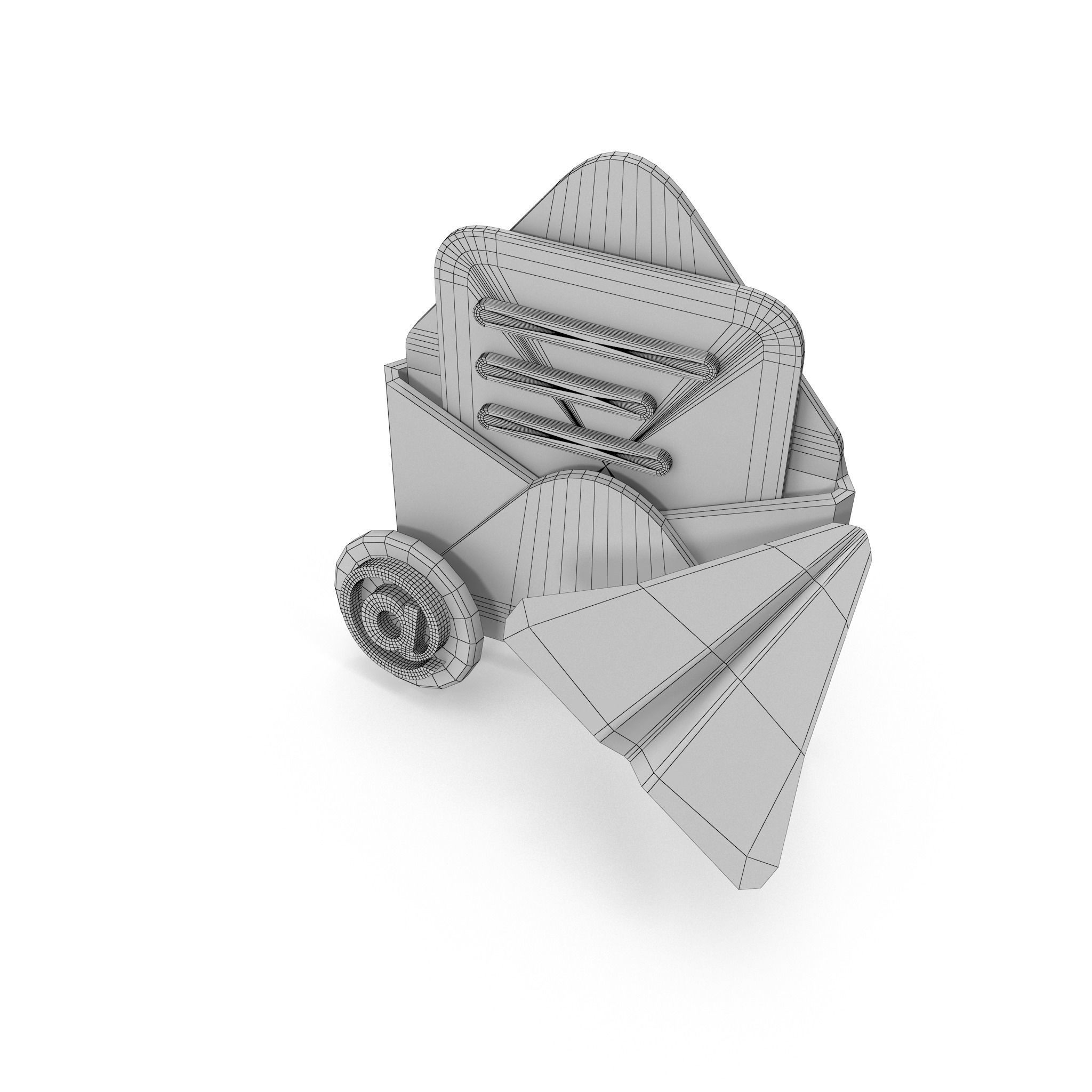 Mail Message Cartoon Low-poly 3D model_24