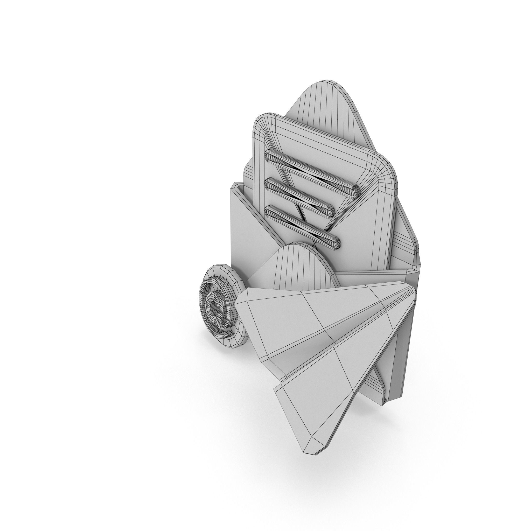 Mail Message Cartoon Low-poly 3D model_27