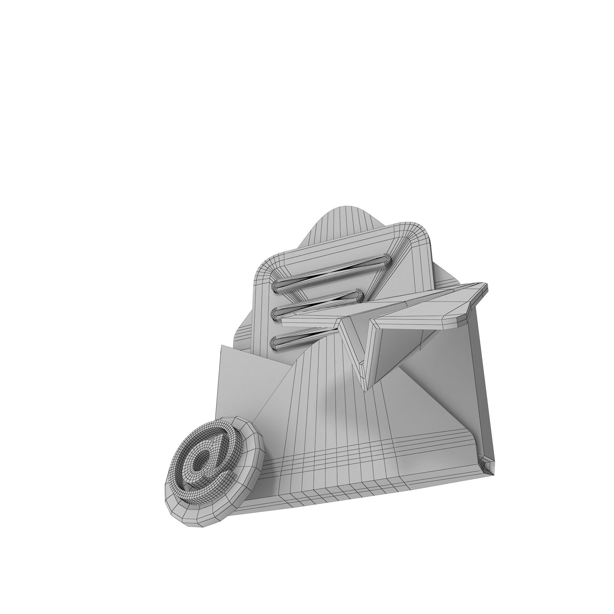 Mail Message Cartoon Low-poly 3D model_39