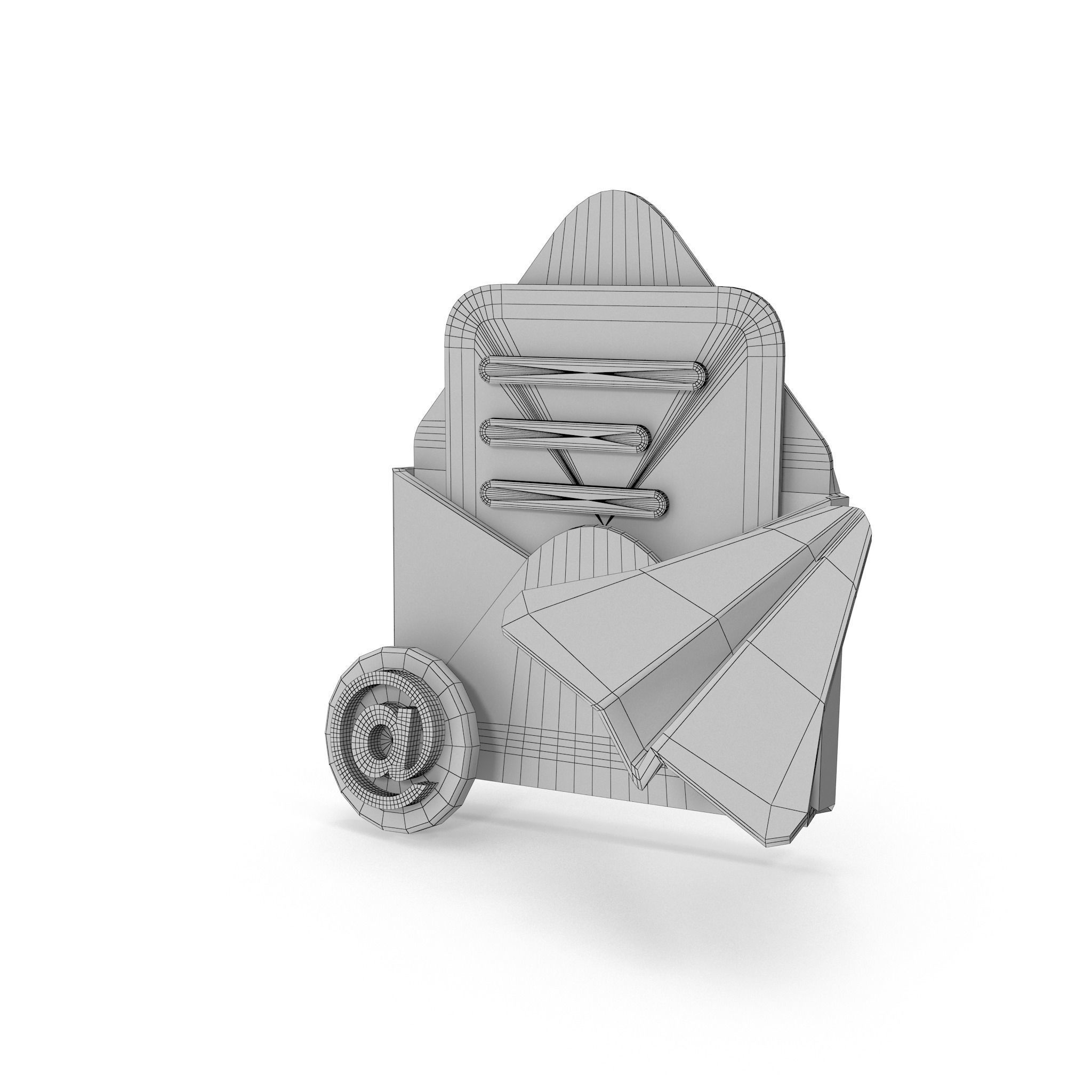 Mail Message Cartoon Low-poly 3D model_33