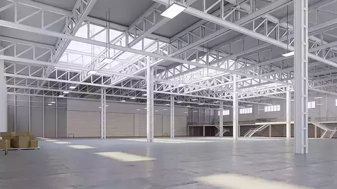 low poly warehouse 19 3D model