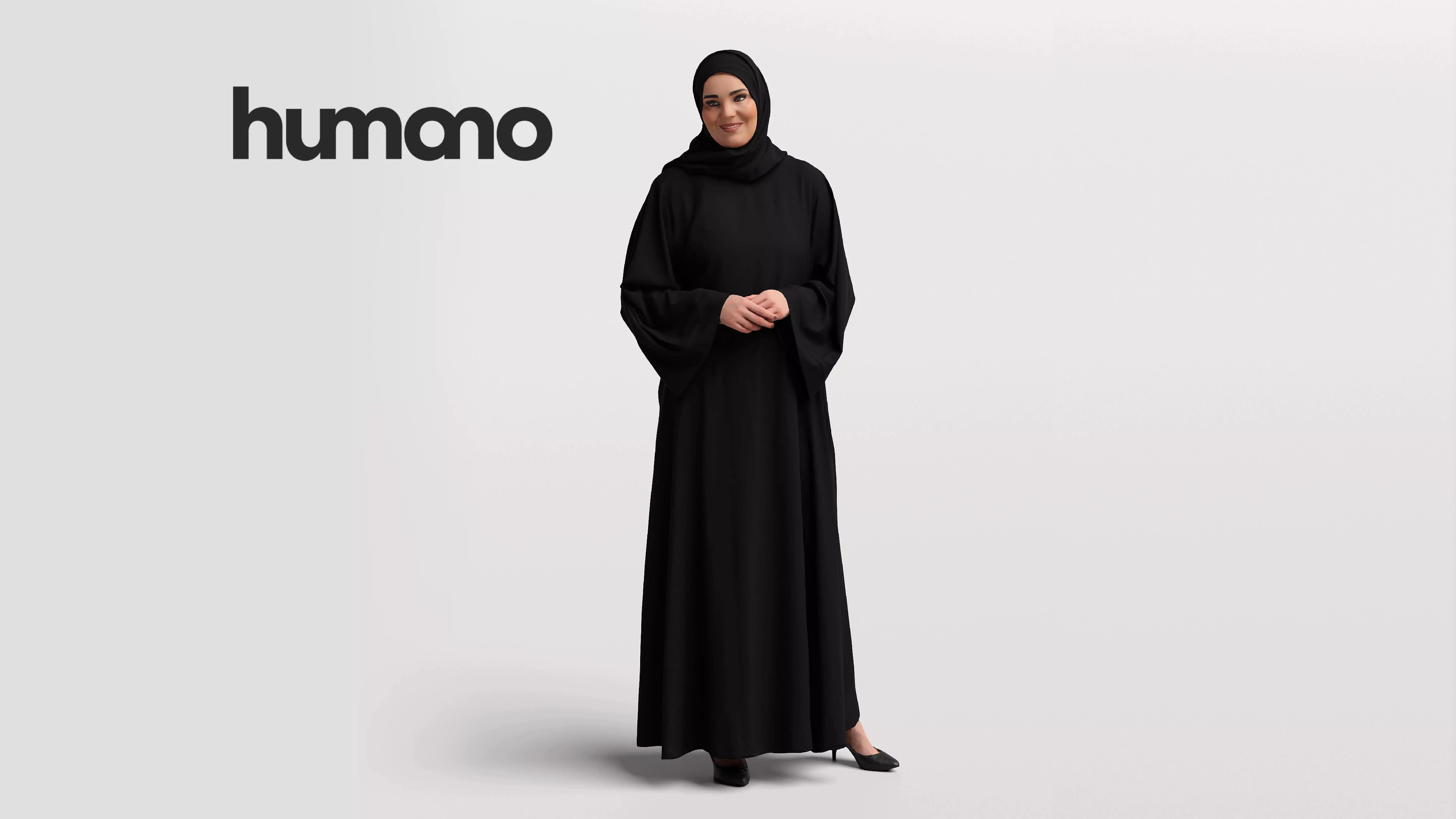 Humano Arab woman in hijab standing and talking - 2402-085-6192 3D model