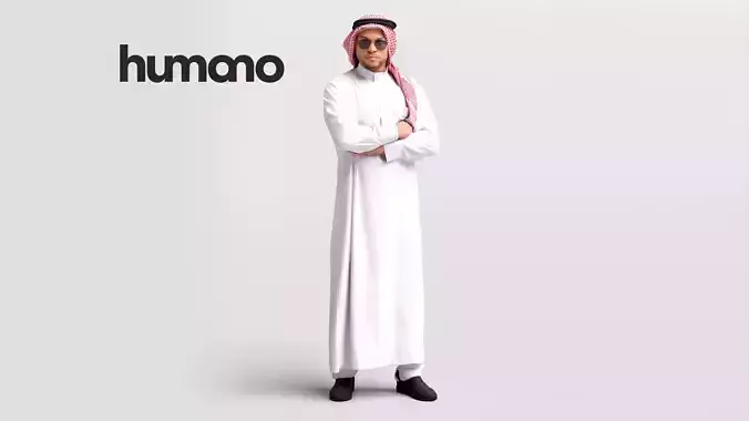 Humano Arab man in thobe standing Saudi Arabia - 2402-066-6868