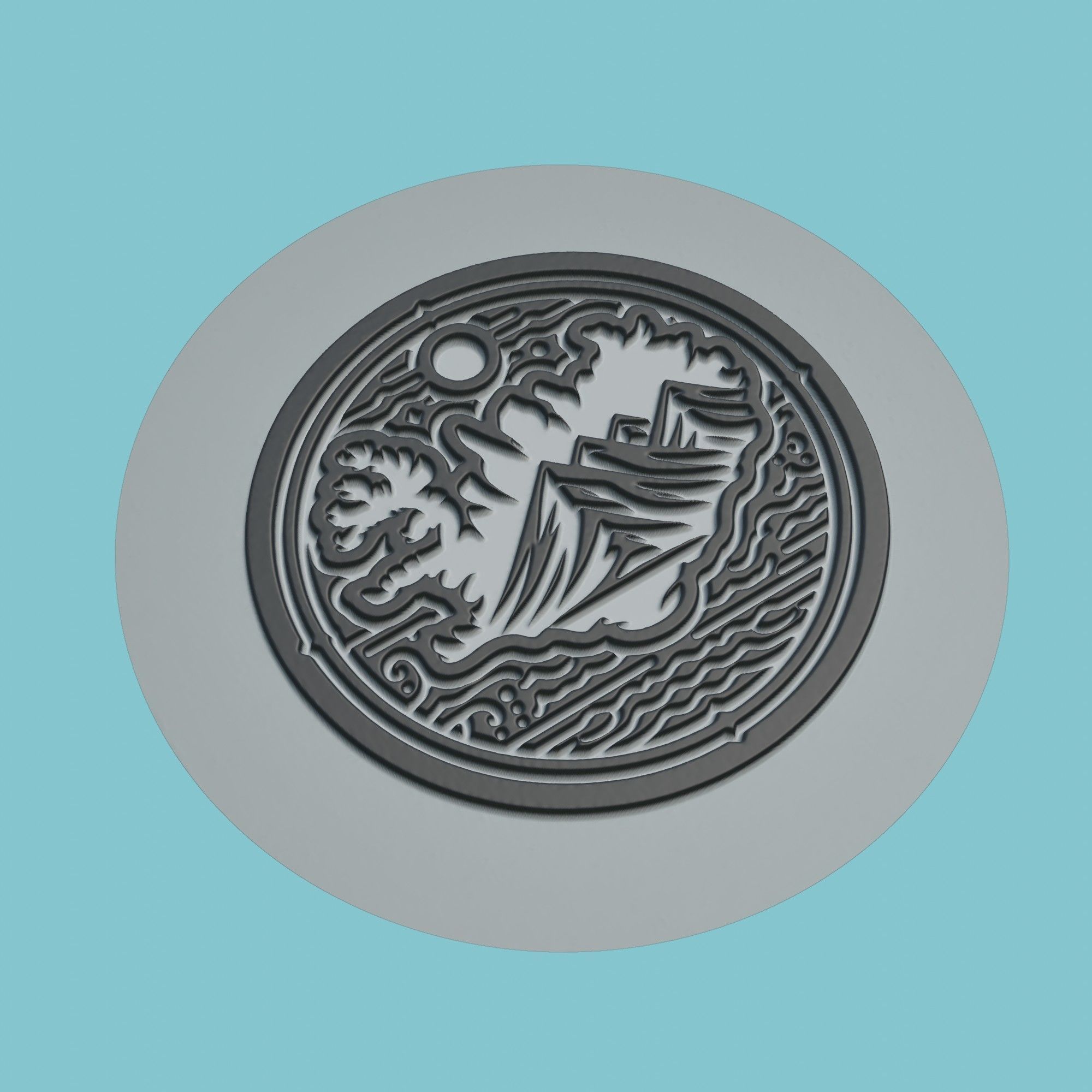 Iceland Map Medallion Wall Art Printer 3D print model_1