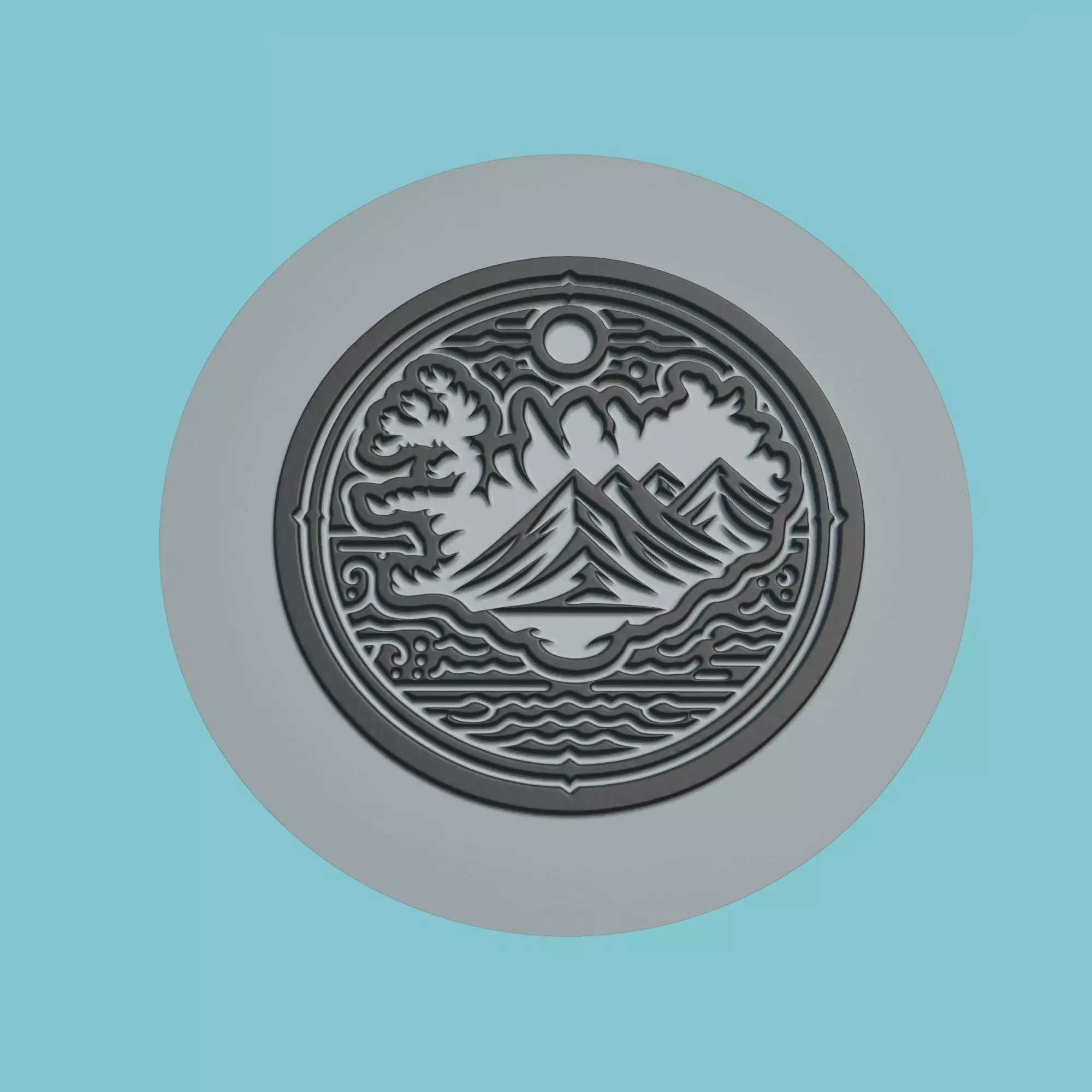 Iceland Map Medallion Wall Art Printer 3D print model_0