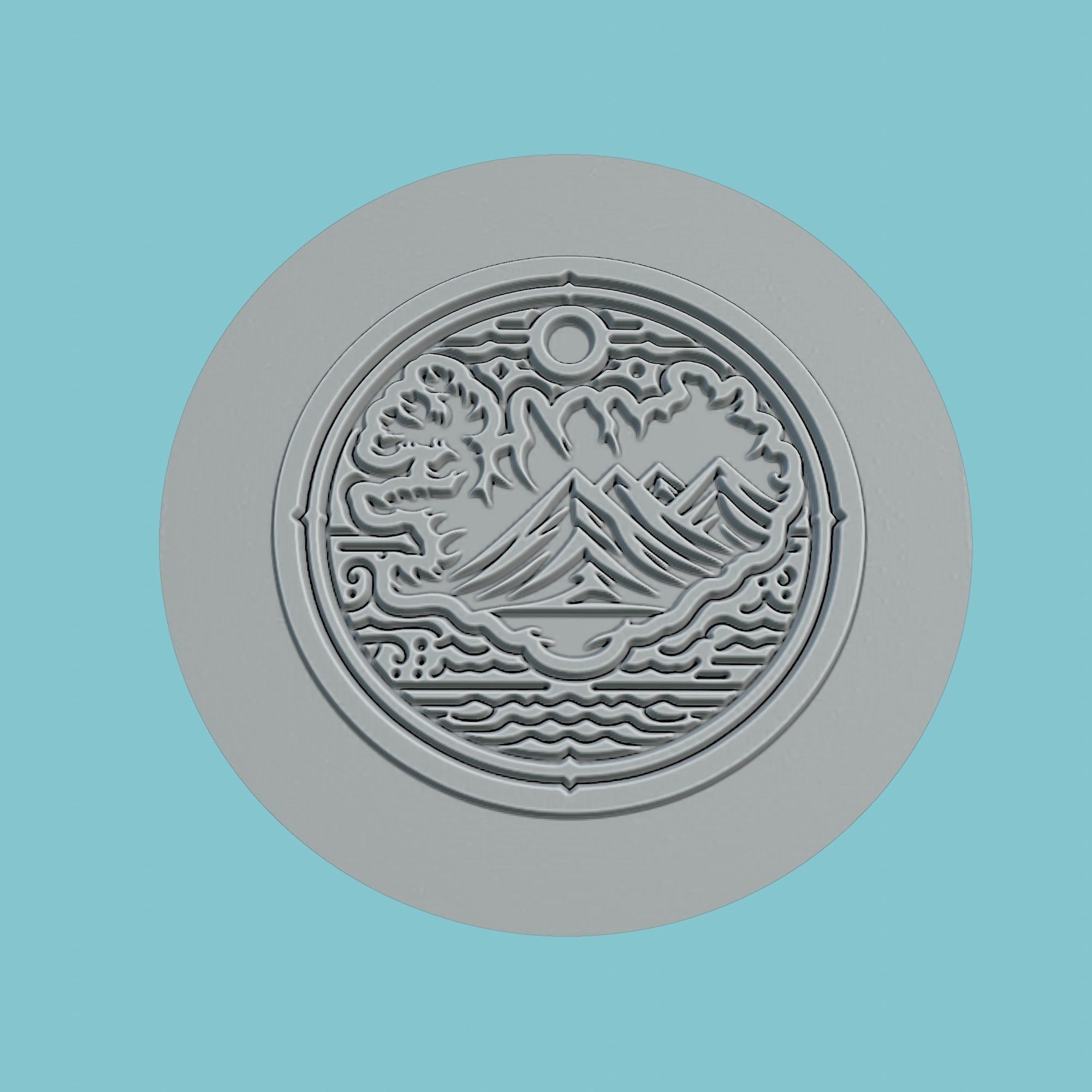 Iceland Map Medallion Wall Art Printer 3D print model_2