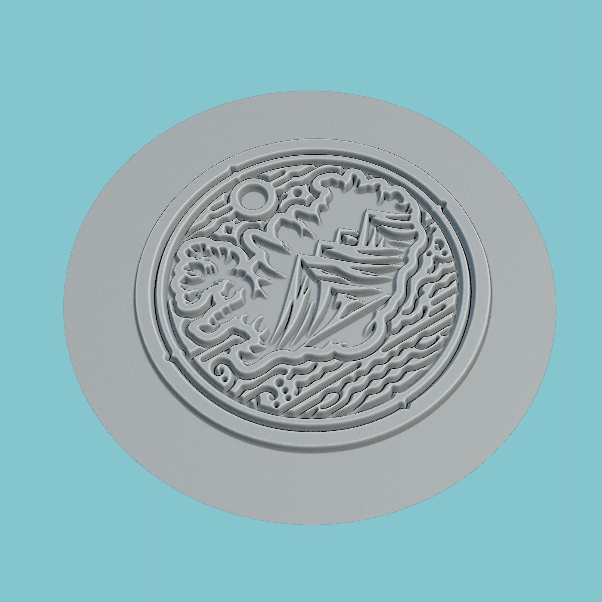 Iceland Map Medallion Wall Art Printer 3D print model_3
