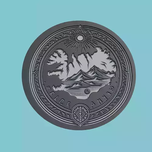 Iceland Map Medallion Wall Art Printer