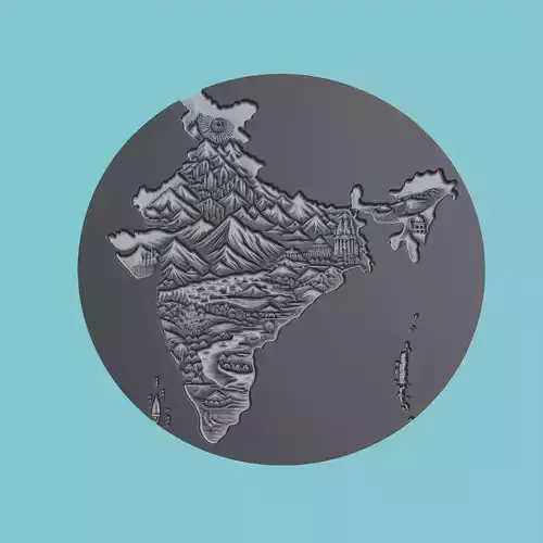 India Map Medallion Wall Art Printer