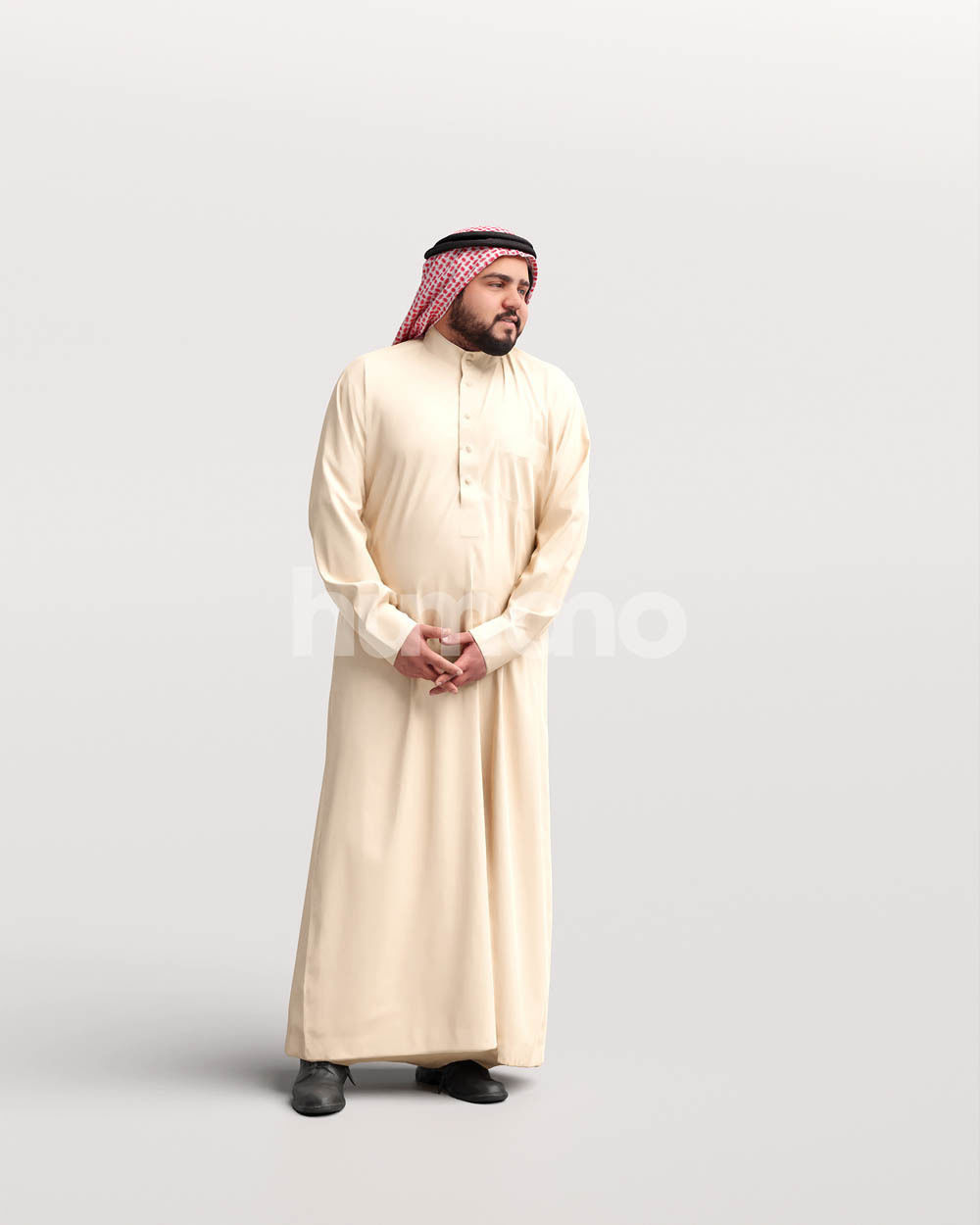 Humano Arab man in thobe standing and talking - 2402-065-7079 3D model_10