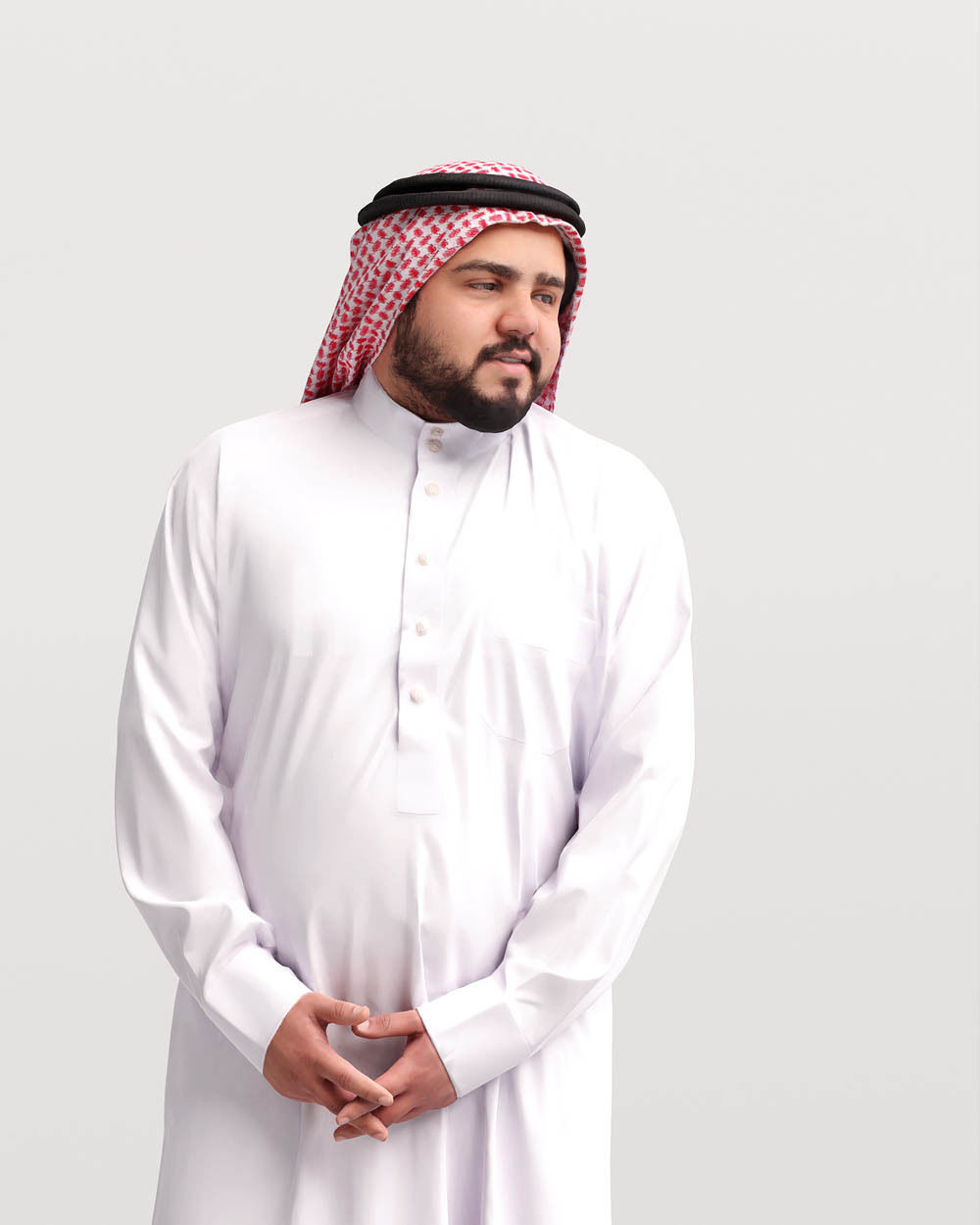 Humano Arab man in thobe standing and talking - 2402-065-7079 3D model_7