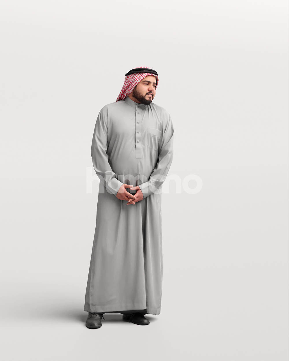 Humano Arab man in thobe standing and talking - 2402-065-7079 3D model_11