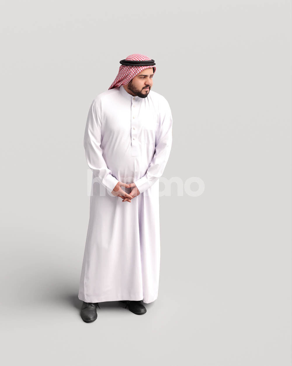 Humano Arab man in thobe standing and talking - 2402-065-7079 3D model_9