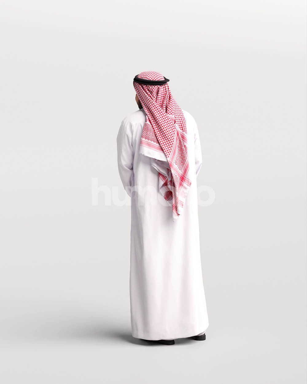 Humano Arab man in thobe standing and talking - 2402-065-7079 3D model_5