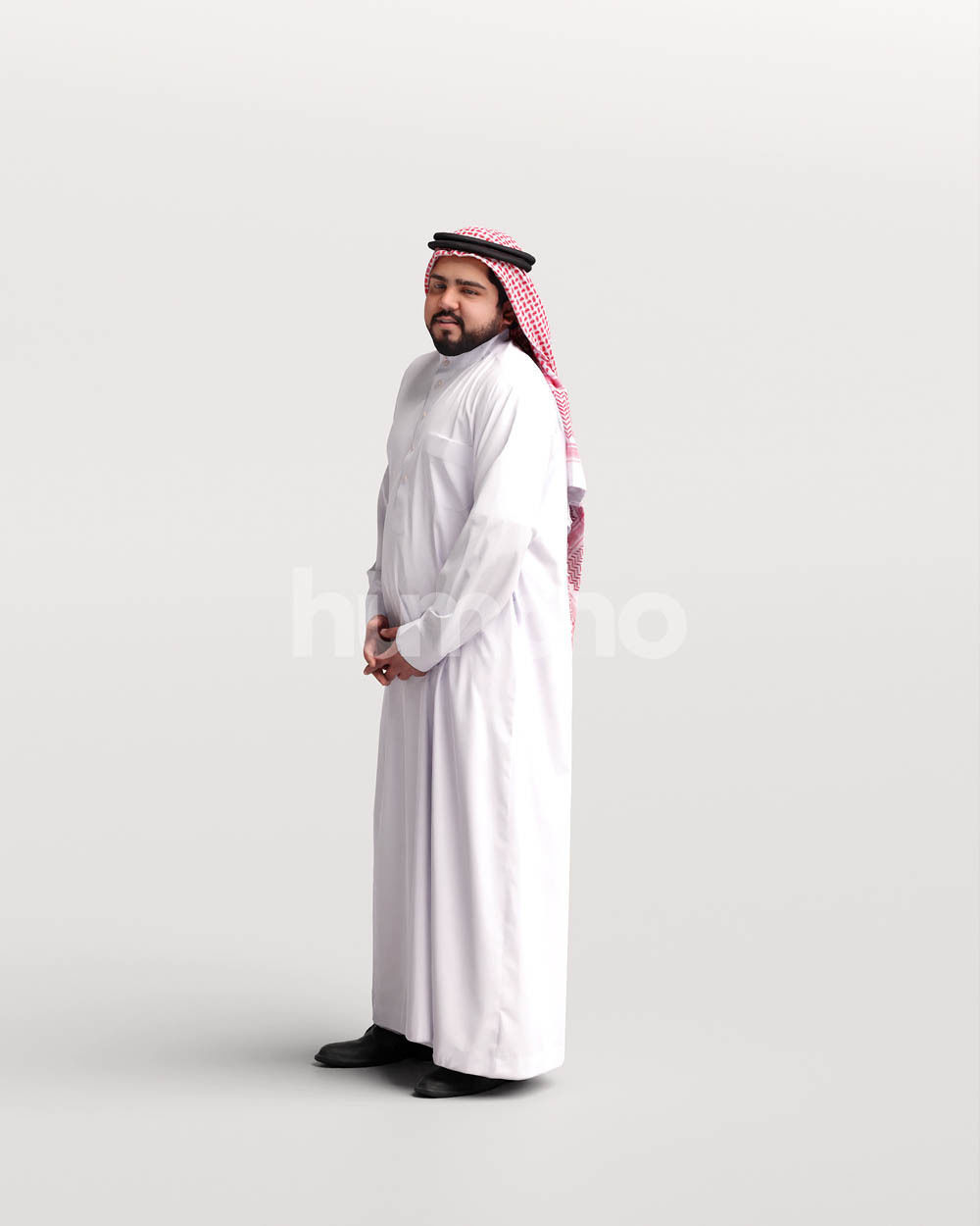 Humano Arab man in thobe standing and talking - 2402-065-7079 3D model_6