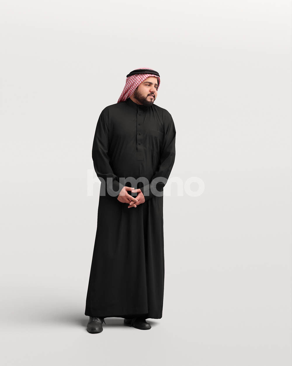 Humano Arab man in thobe standing and talking - 2402-065-7079 3D model_12