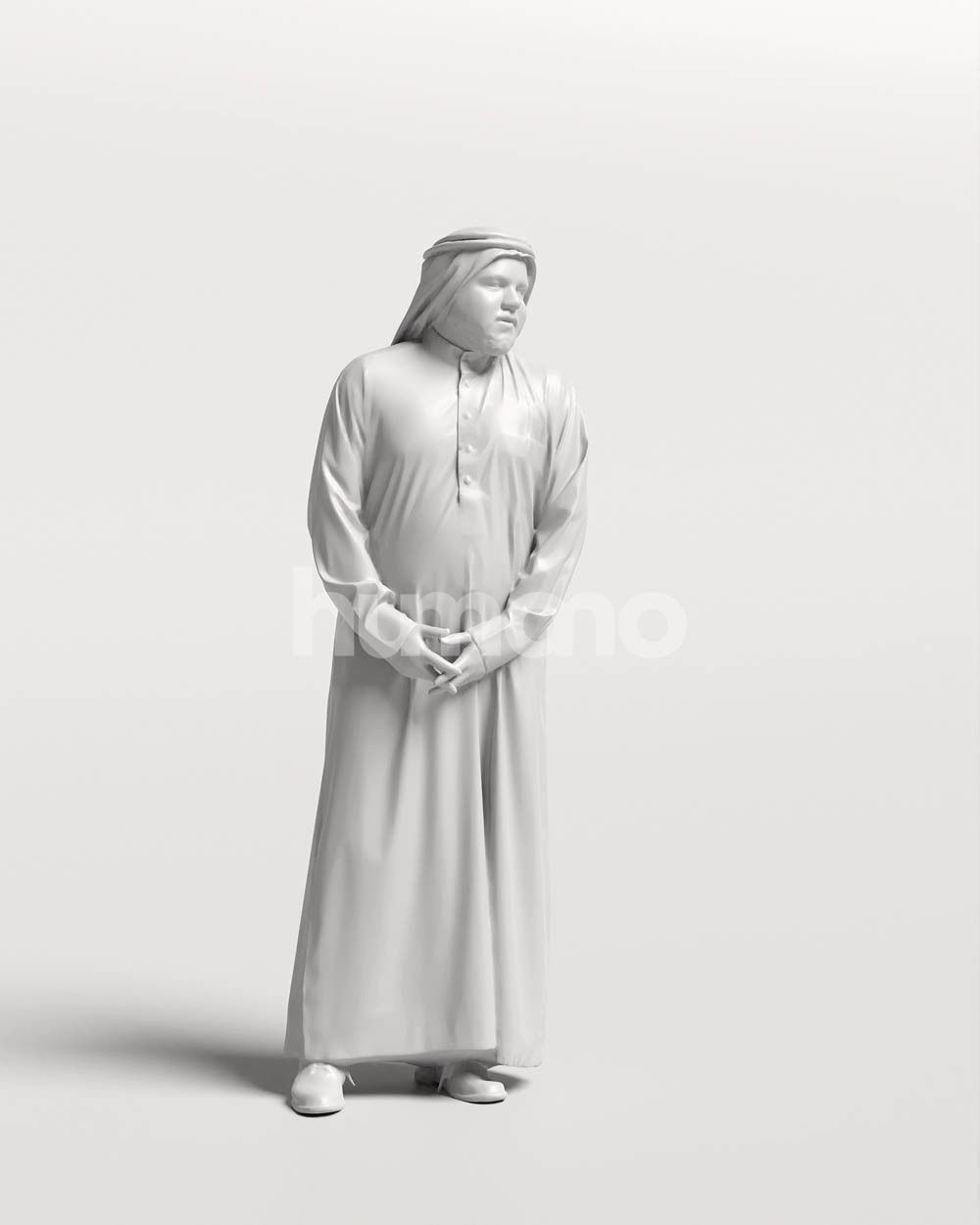 Humano Arab man in thobe standing and talking - 2402-065-7079 3D model_14