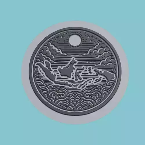 Indonesia Map Medallion Wall Art Printer