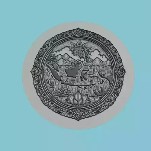 Indonesia Map Medallion Wall Art Printer