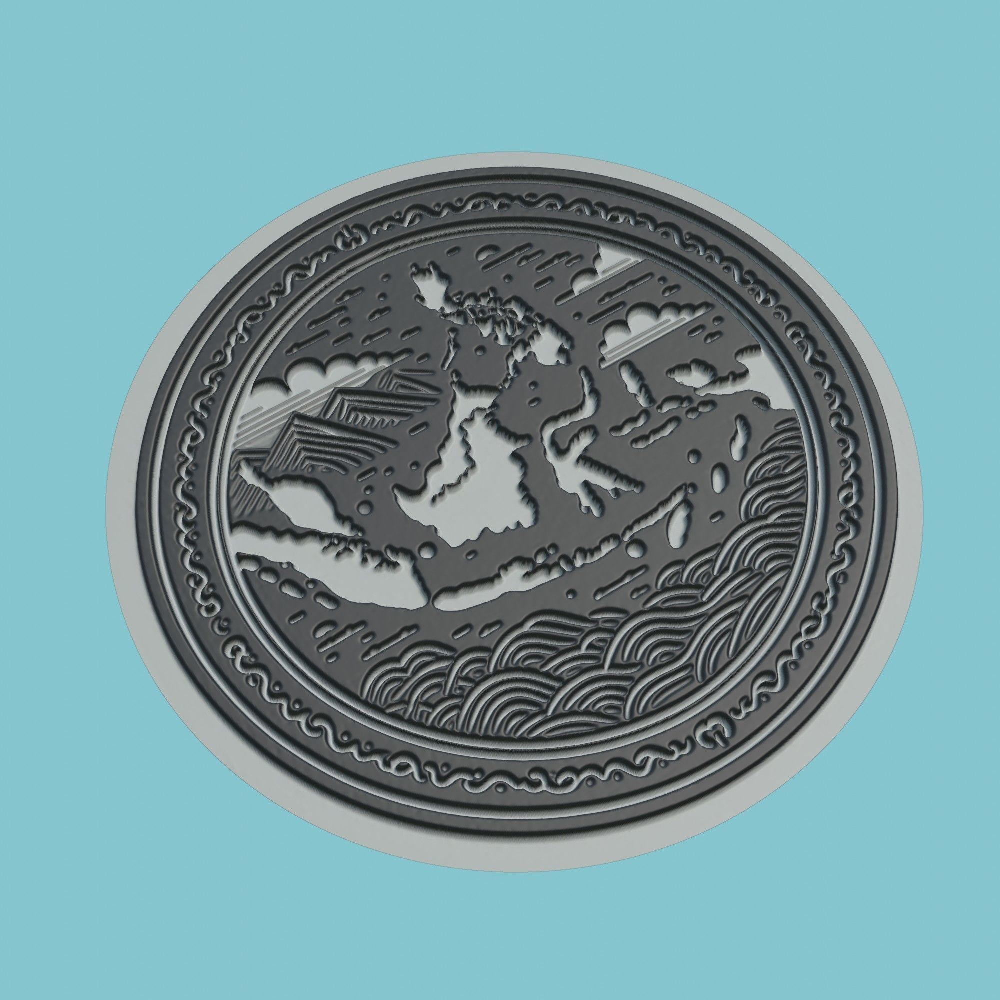 Indonesia Map Medallion Wall Art Printer 3D print model_1