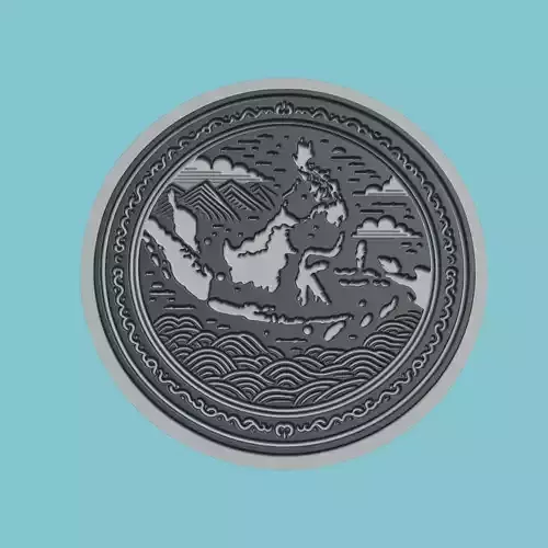 Indonesia Map Medallion Wall Art Printer