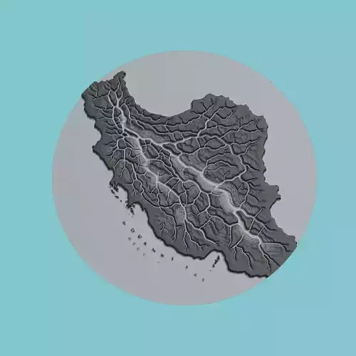 Iran Map Medallion Wall Art Printer