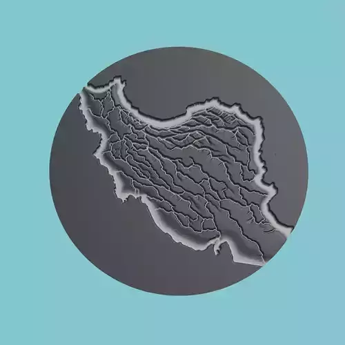 Iran Map Medallion Wall Art Printer