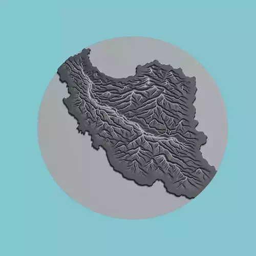 Iran Map Medallion Wall Art Printer