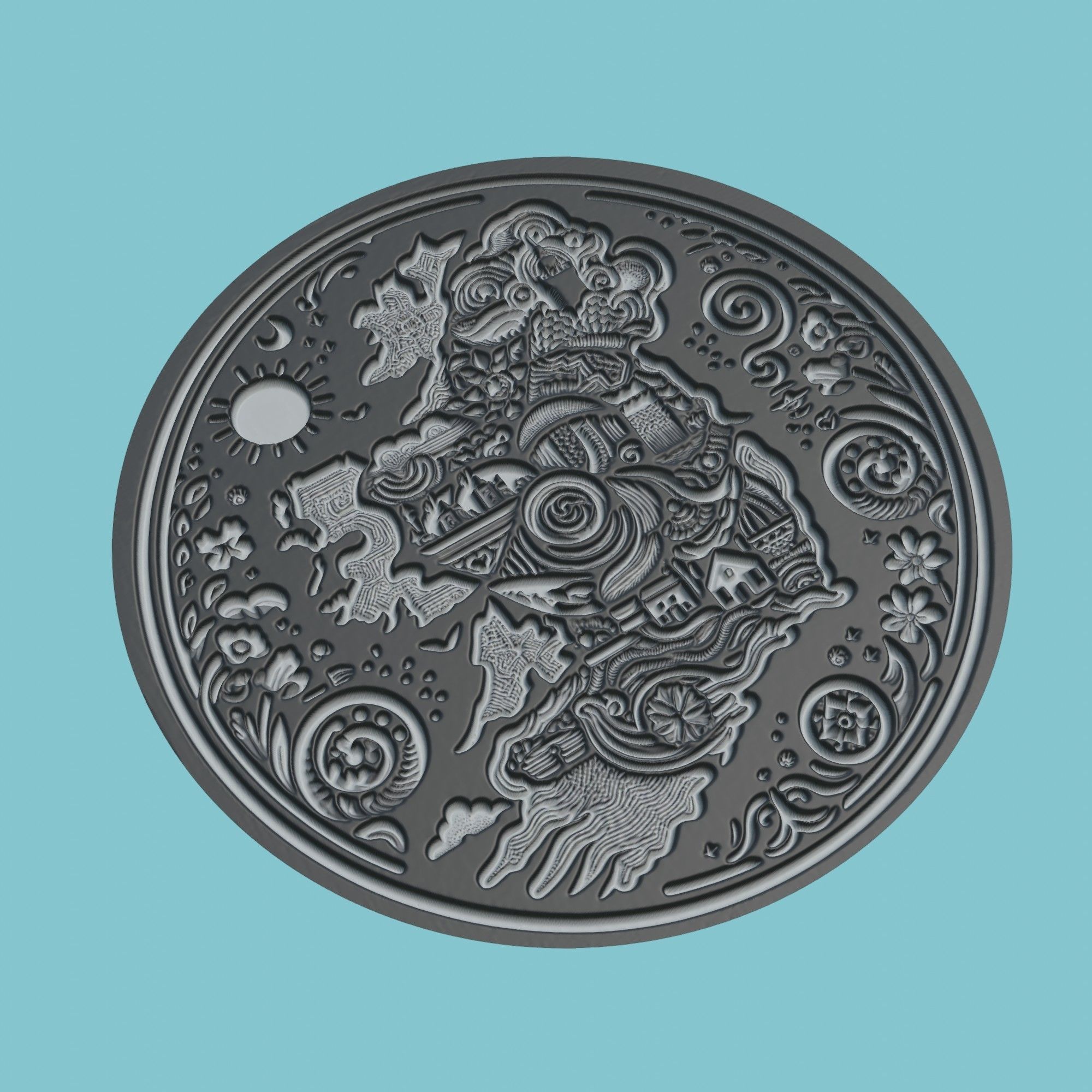 Ireland Map Medallion Wall Art Printer 3D print model_1