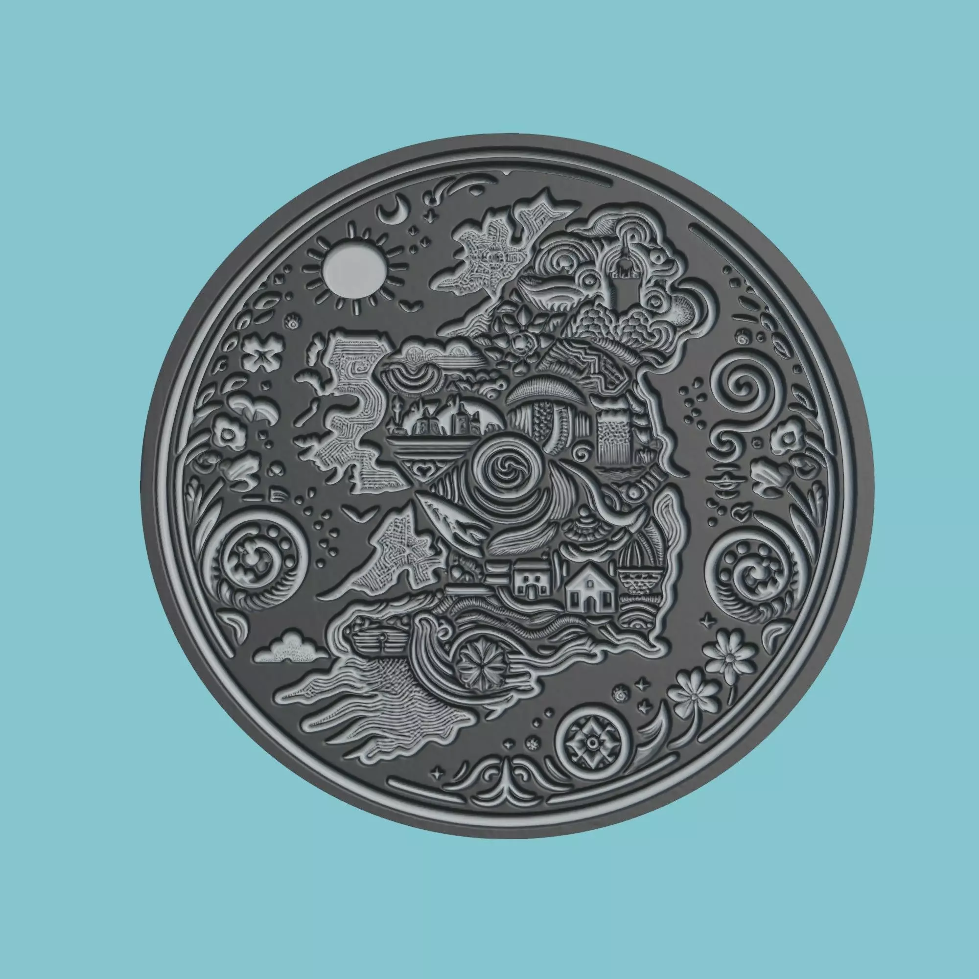 Ireland Map Medallion Wall Art Printer 3D print model_0