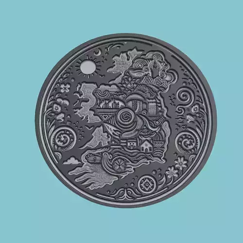 Ireland Map Medallion Wall Art Printer