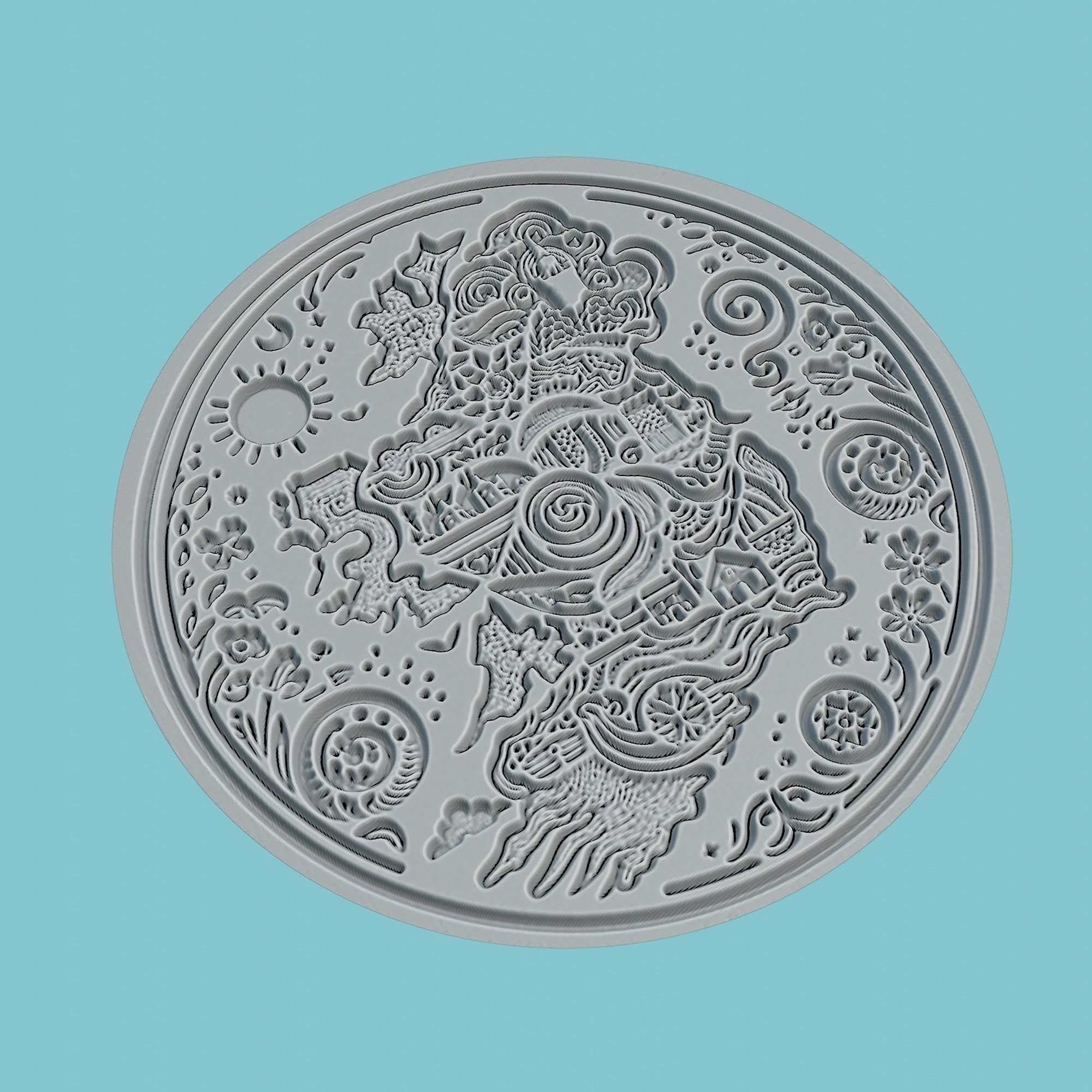 Ireland Map Medallion Wall Art Printer 3D print model_3