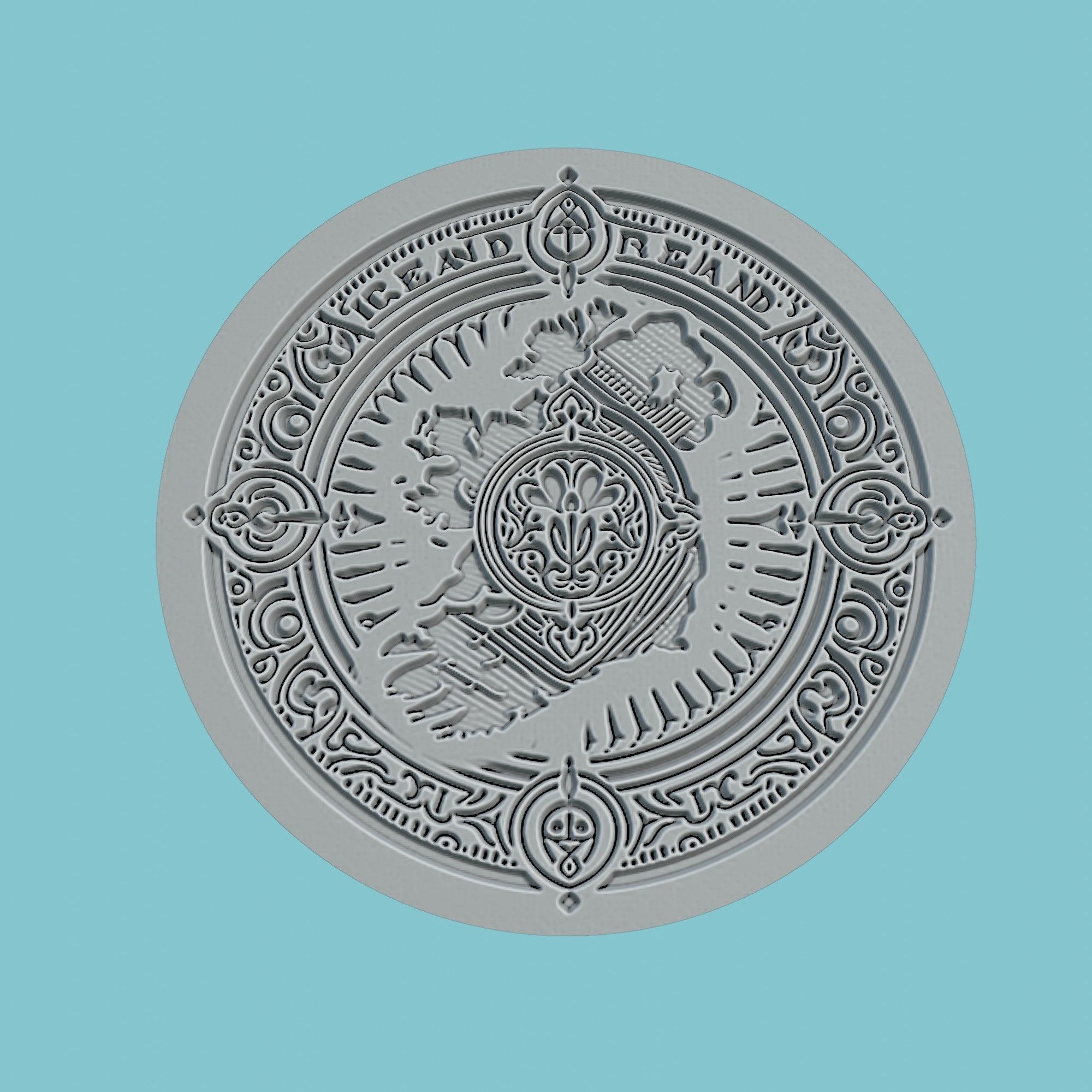 Ireland Map Medallion Wall Art Printer 3D print model_2