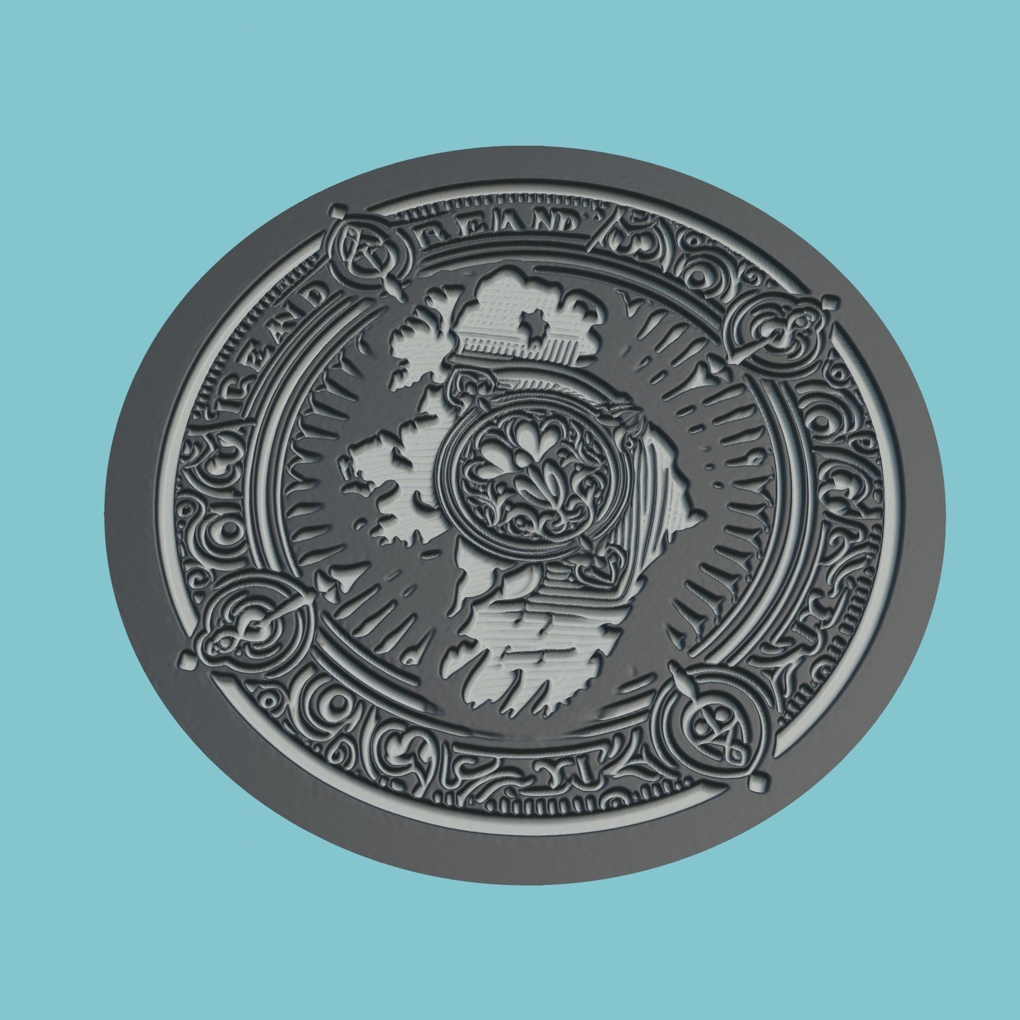Ireland Map Medallion Wall Art Printer 3D print model_1