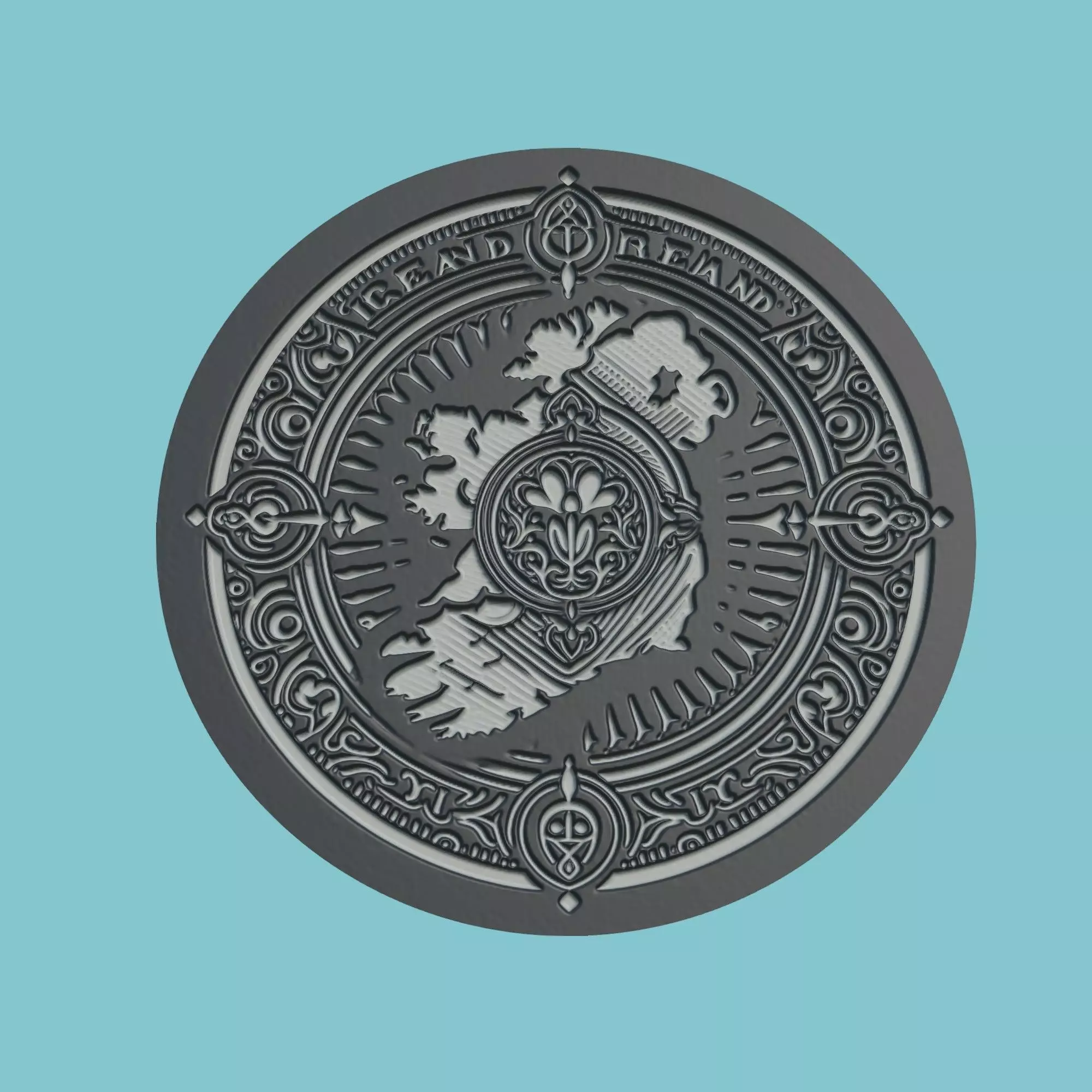 Ireland Map Medallion Wall Art Printer 3D print model_0