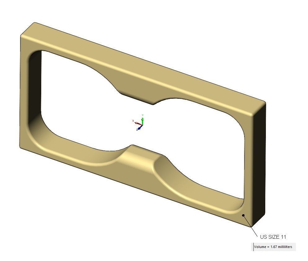 Double finger flat section square ring 3D print model_17