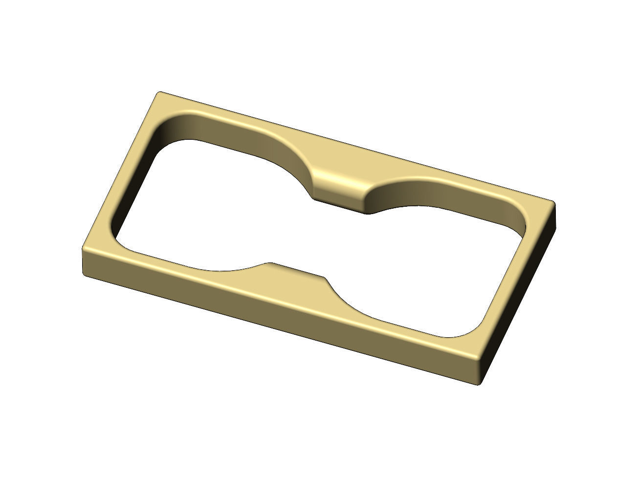 Double finger flat section square ring 3D print model_6