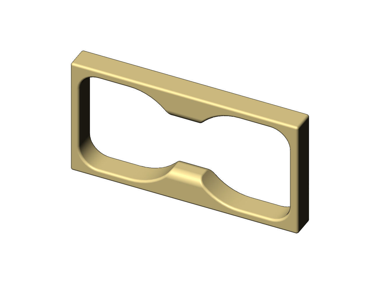 Double finger flat section square ring 3D print model_5