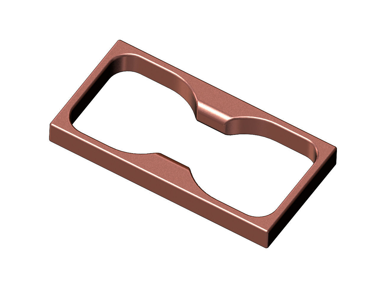 Double finger flat section square ring 3D print model_9