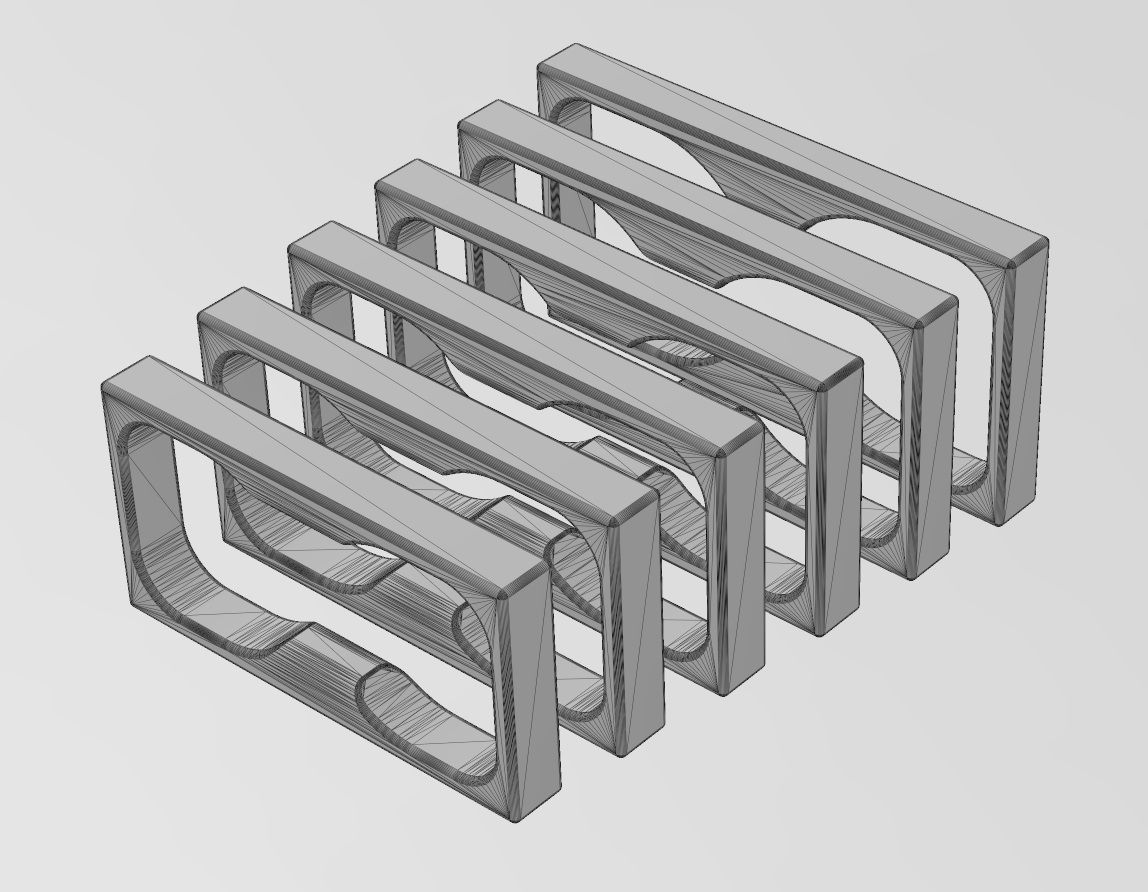 Double finger flat section square ring 3D print model_13