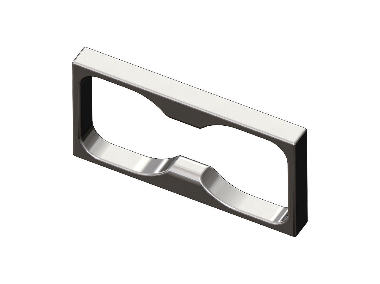 Double finger flat section square ring 3D print model_10